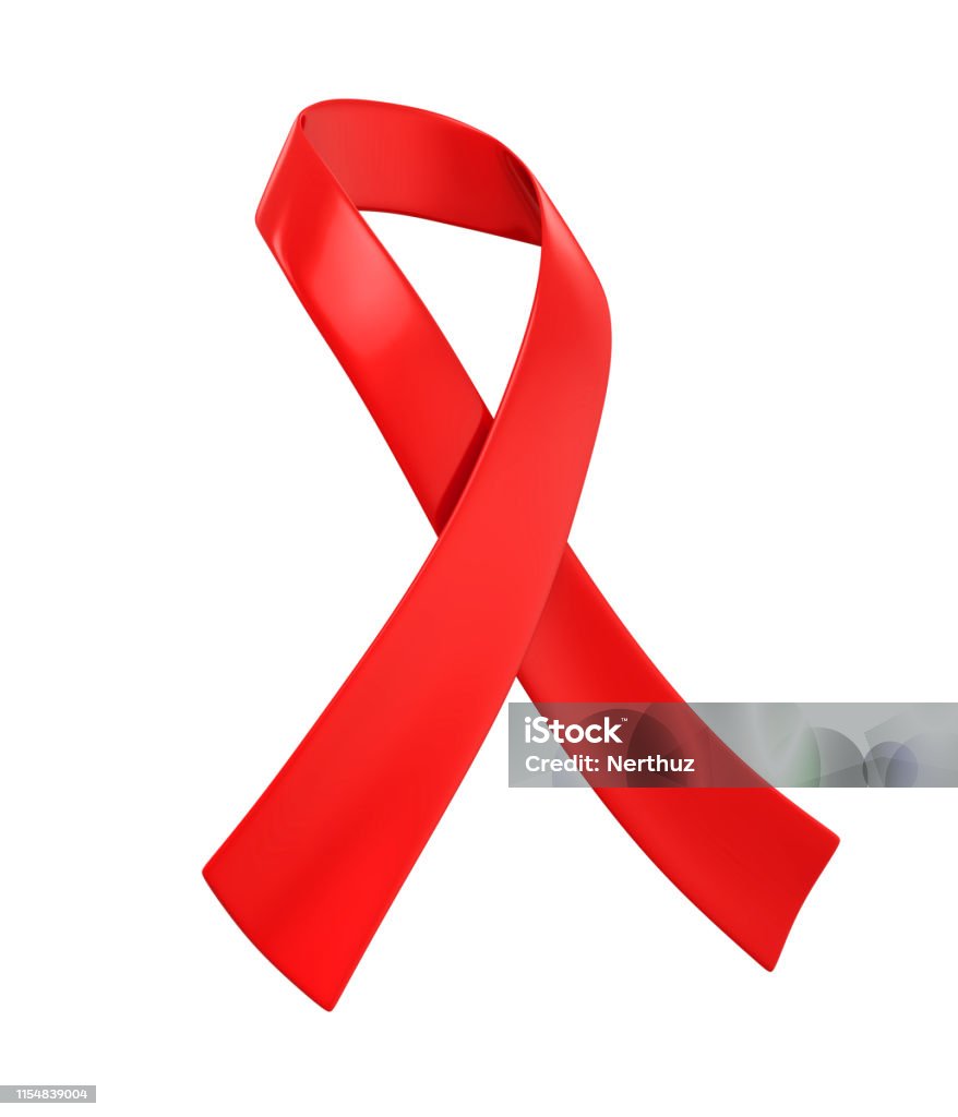 SIDA conscience ruban rouge isolé - Photo de Rouge libre de droits