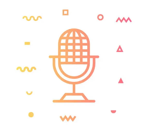 Vector illustration of Podcasts Line Style Icon Design