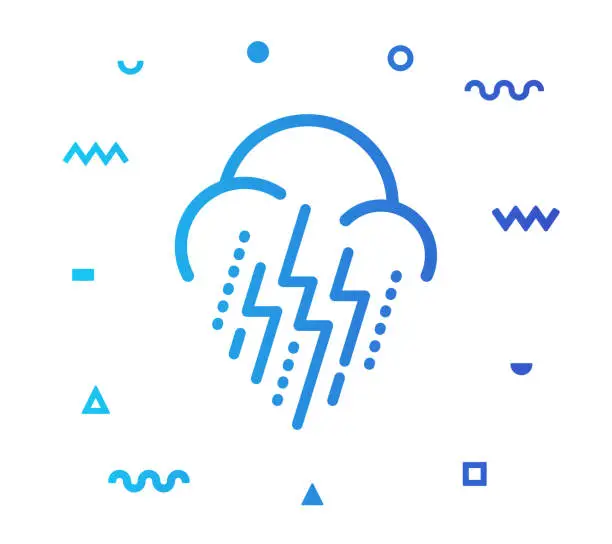 Vector illustration of Extreme Weather Line Style Icon Design