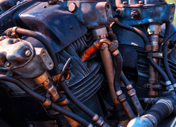 istock Airplane engine in detail background 1154841760