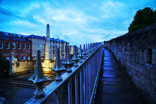 York city wall footpath in the evening