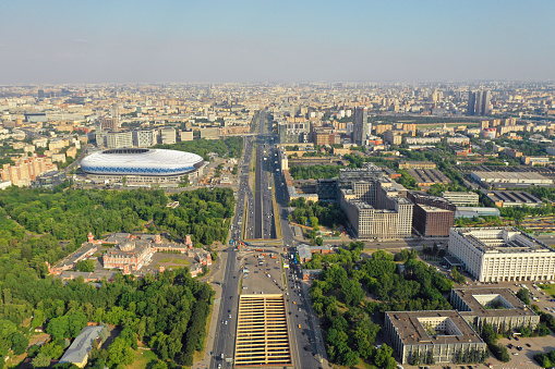 Gran Via Madrid Spain cityscape city center aerial view