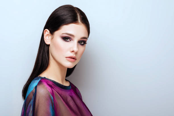 istock Spring girl with trendy make up smoky eyes . 1154854384