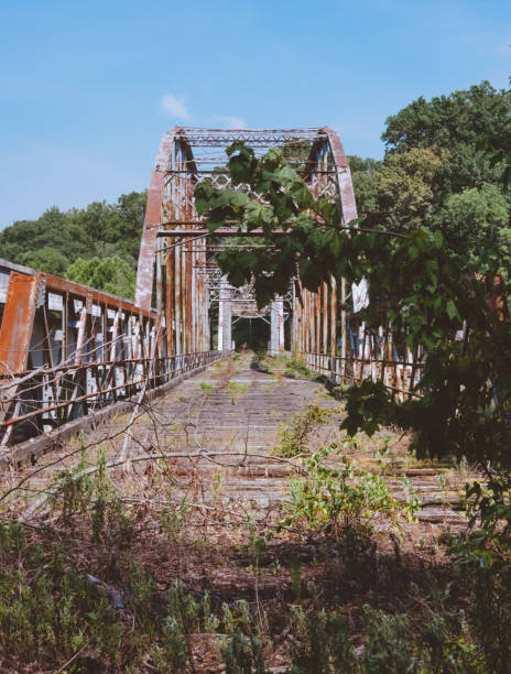 istock Abandoned Wooden Plank Bridge 1154855734