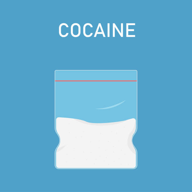 ilustraciones, imágenes clip art, dibujos animados e iconos de stock de cocaína en bolsa plástica. droga blanca. vender metanfetaminas en paquetes ilegales. - resoplar