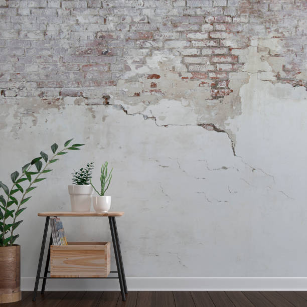 istock Empty wall with decoration and copy space - ruined wall 1154861806