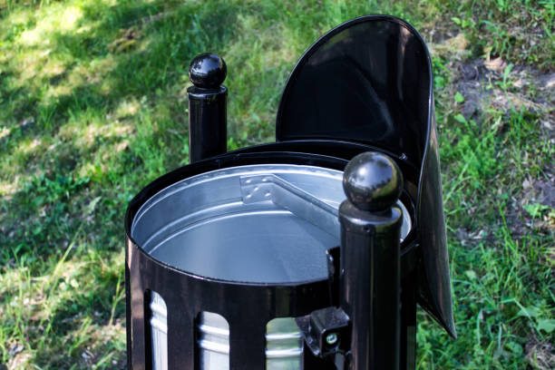 istock Close up of outdoor trash bin. 1154865233