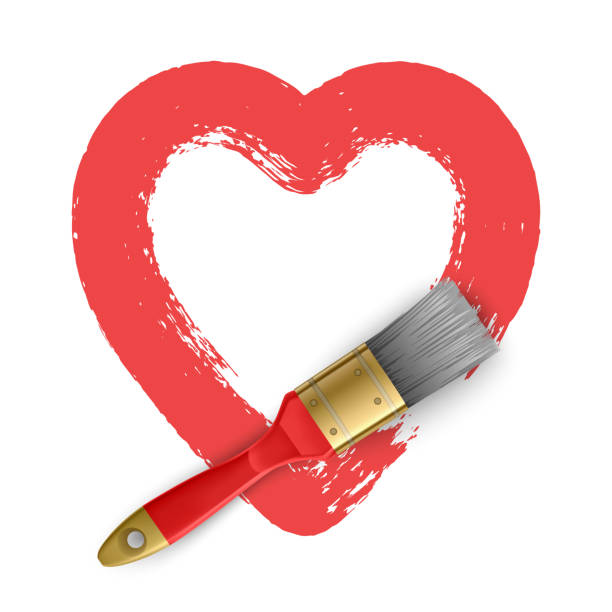 istock Hand-drawn painted red heart, element for your design, Heart shape Love illustration. Design for Valentine's day card background. 1154865305