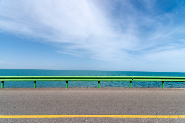 istock The lakeshore highway is against a blue sky and white clouds 1154866877