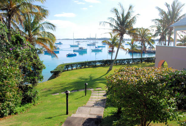 malebný okamžik na bermudách. - atlantského oceánu fotky - stock snímky, obrázky a fotky