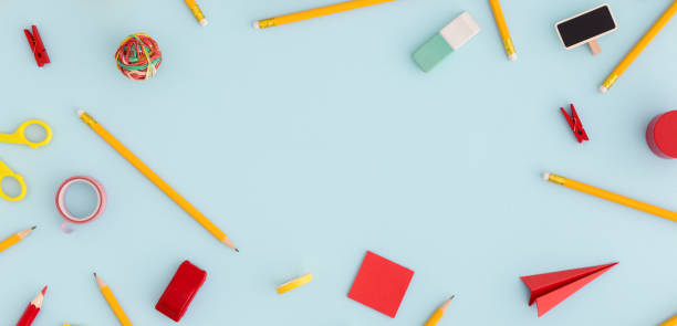 istock School supplies. Back to school concept. Flat lay. 1154873492
