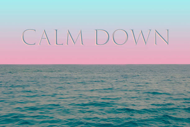 istock relaxing background of green water and pink blue gradient sky 1154886535