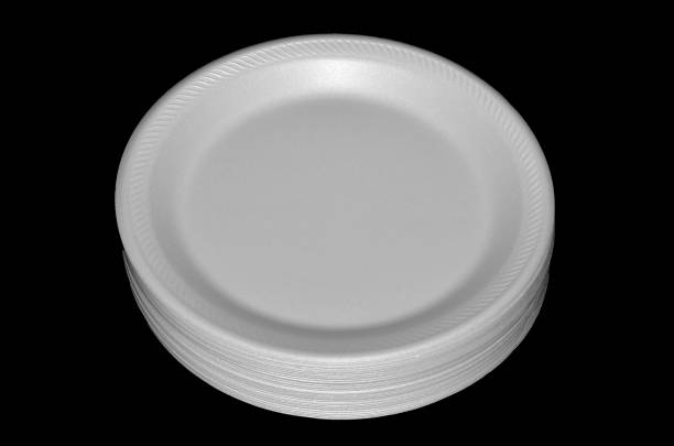 Styrofoam plates stock photo