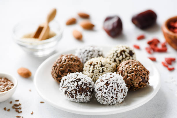 istock Tasty vegan protein truffles or candy 1154898282