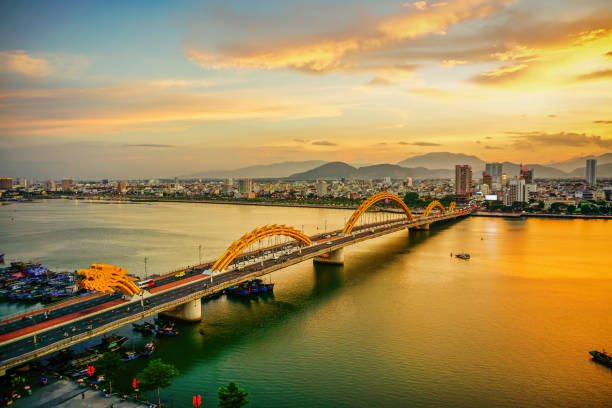 istock Da Nang Dragon bridge at sunset. 1154902357