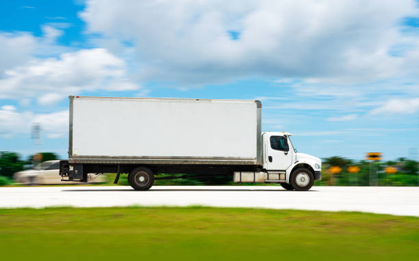 istock Delivery truck on the highway 1154908073