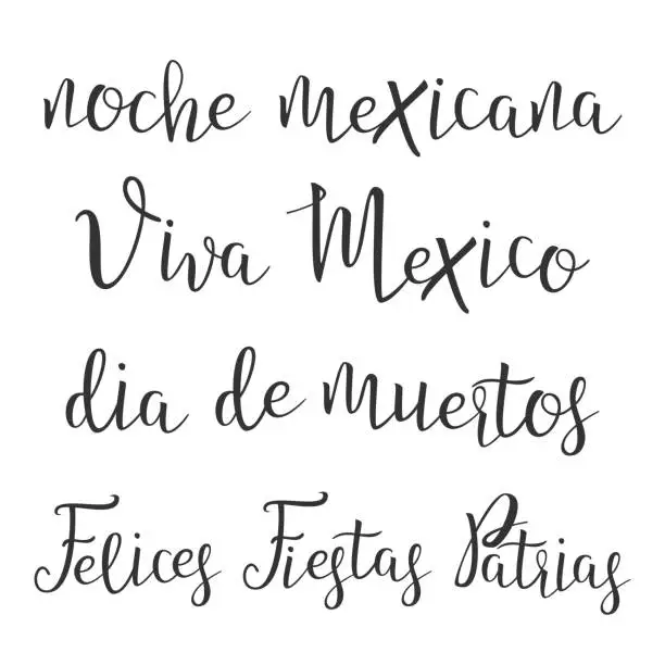 Vector illustration of Funny Modern Calligraphy Of Hispanic Word Vector