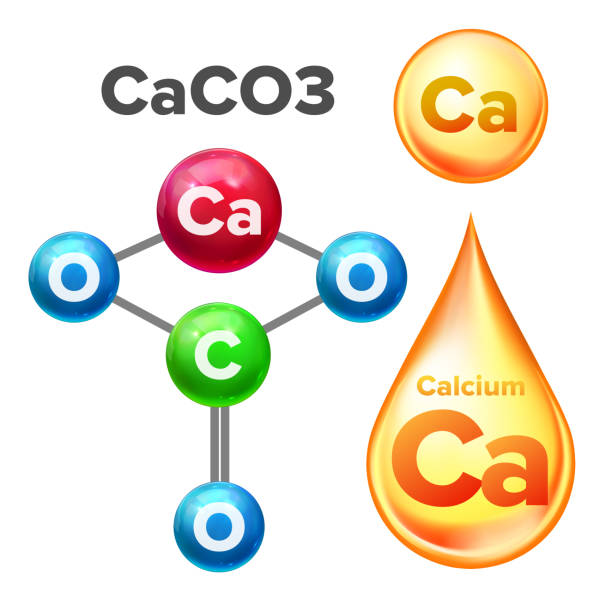 ilustrações, clipart, desenhos animados e ícones de vetor do carbonato de cálcio caco3 da estrutura molecular - helathy