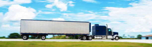 istock Semi-truck on the highway 1154908656