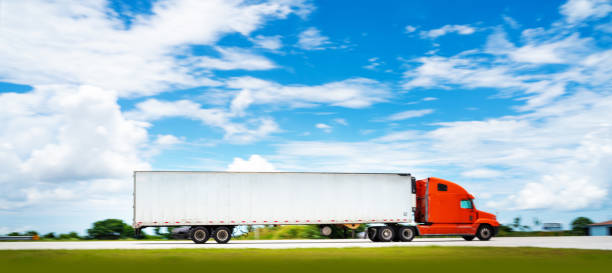 istock Semi-truck on the highway 1154908743