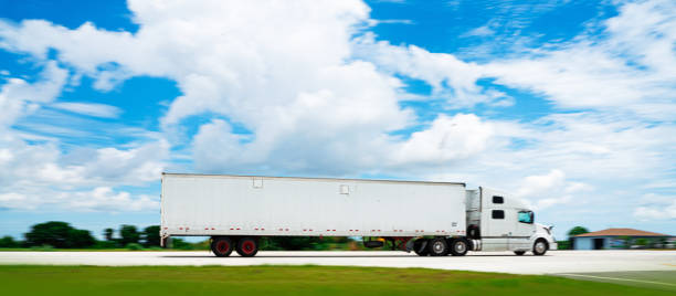 istock Semi-truck on the highway 1154908795