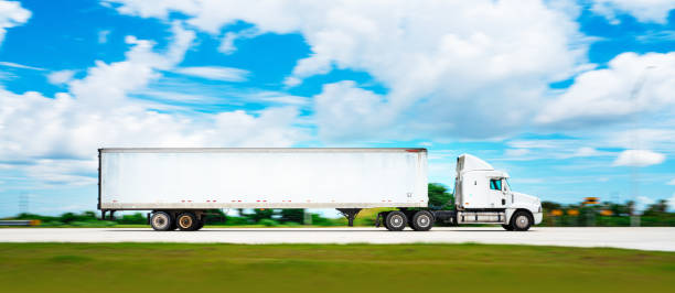 istock Semi-truck on the highway 1154908836