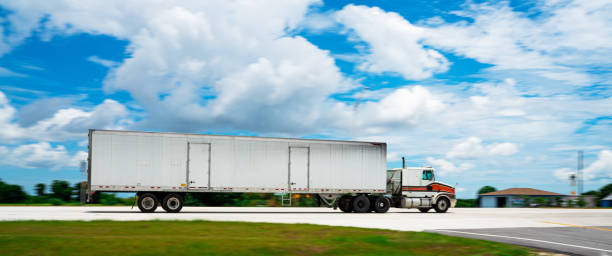 istock Semi-truck on the highway 1154908887