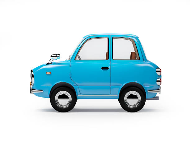 istock retro car 1960 cartoon side 1154910035