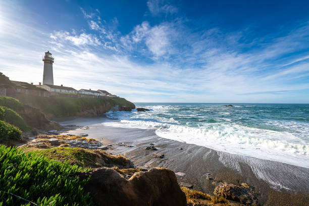 la costa de california - pigeon point lighthouse fotografías e imágenes de stock