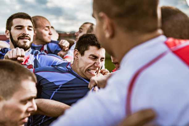istock Fist fight on sports match! 1154922025