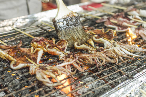 Hansi Night Market Jin grilled baby squid rolls