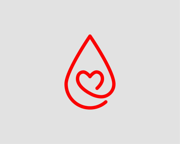 rotes blutabfallvektor-symbol auf weißem hintergrund isoliert. - diabetes stock-grafiken, -clipart, -cartoons und -symbole