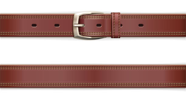 Leather Belt With Metallic Clasp Clothes Accessory Seamless