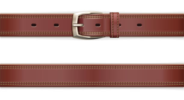 Leather belt with metallic clasp. Clothes accessory. Seamless pattern. Vector illustration. Leather belt with metallic clasp. Clothes accessory. Seamless pattern. Fashion detail. Trendy clothes accessories. Wear decorative element. Isolated on white background. Eps10 vector illustration. leather clasp stock illustrations