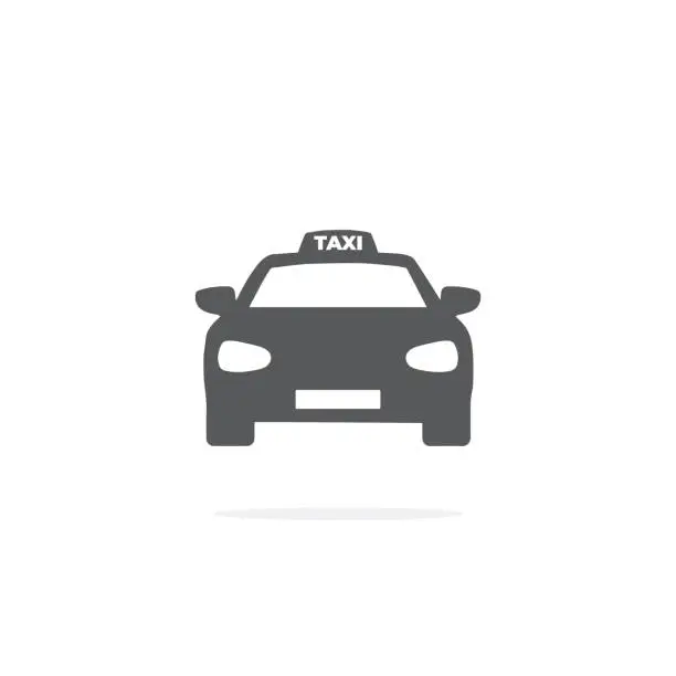 Vector illustration of Taxi Icon on white background.