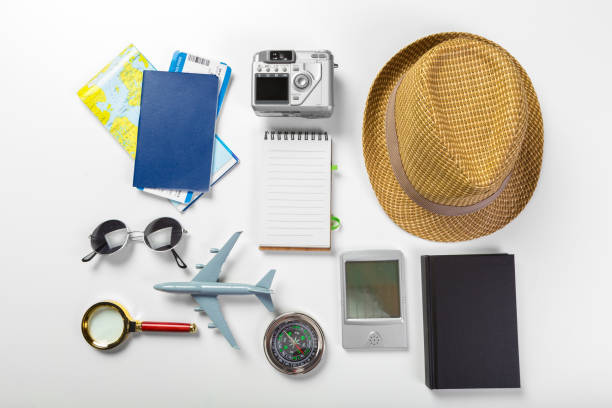 istock travel, summer vacation, tourism and objects concept 1154928985