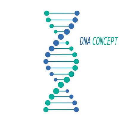 DNA symbol, sign. Deoxyribonucleic acid concept. Vector illustration