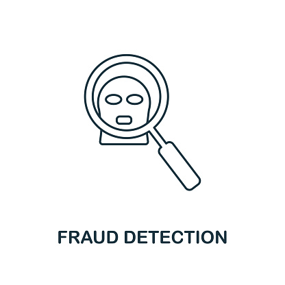 Fraud Detection icon outline style. Thin line design from fintech icons collection. Pixel perfect fraud detection icon for web design, apps, software, print usage