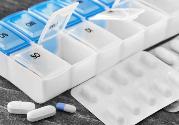 istock German Medicine Pill Box and tablets close up 1154939252