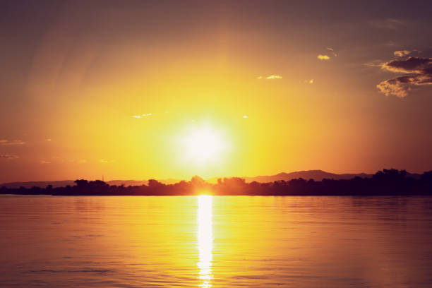 sunset on the river niger