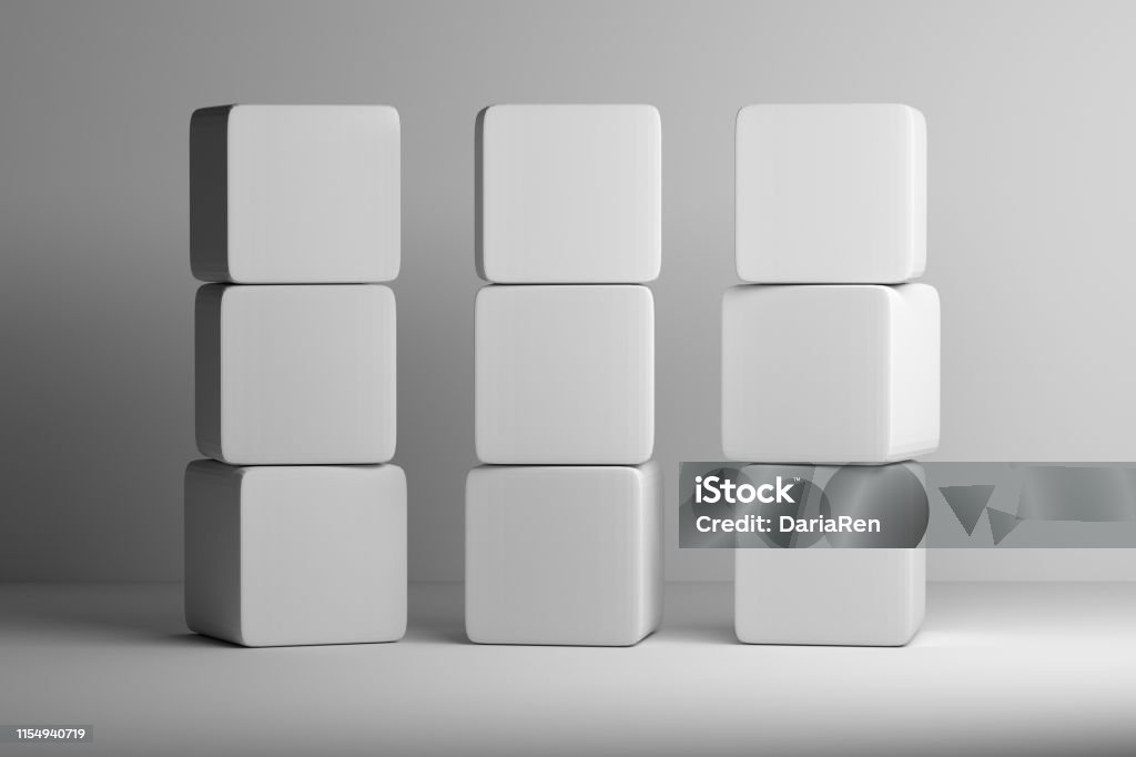 White Rounded Cubes Stack Of White Rounded Cubes On White Background Stock Photo - Download ...