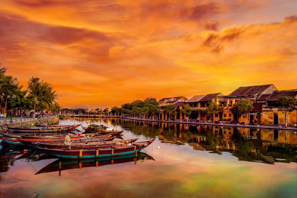 View of Hoi An ancient town Hoi an is one of the most famous destination for tourists. ho chi minh city photos stock pictures, royalty-free photos & images