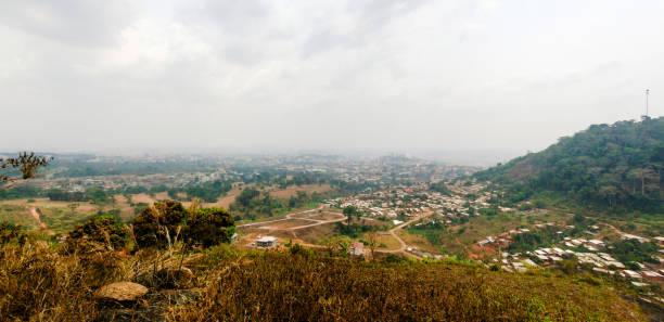 Aerial cityscape view to Yaounde, capital of Cameroon Aerial cityscape view to Yaounde, capital of Cameroon yaounde photos stock pictures, royalty-free photos & images