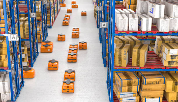 istock drones moving inside a modern warehouse full of goods 1154949227