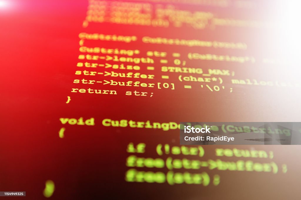 Computer Programming Source Code Displayed On A Pc Monitor Stock Photo ...