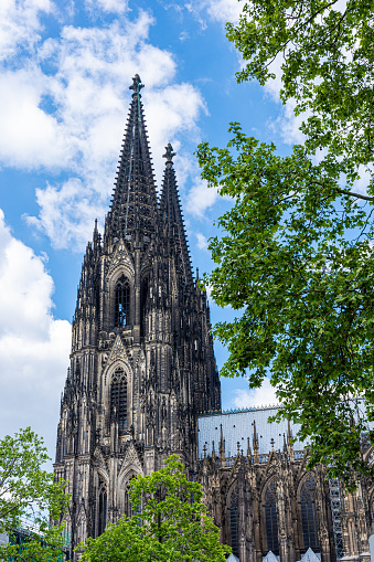 Ulm, Germany - 11th of August. Front View Of Ulm Munster Cathedral