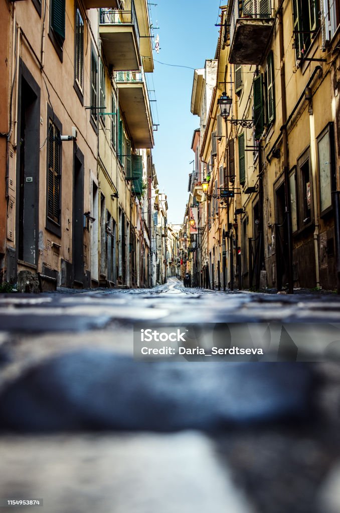 One of the streets in Frascati. Rome. Italy. Castel Gandolfo Stock Photo