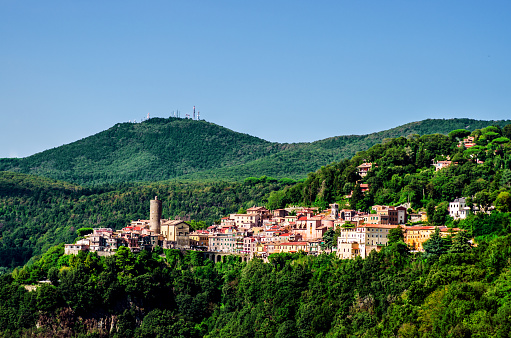 Nemi town among the mountains in the vicinity of Rome. Italy.