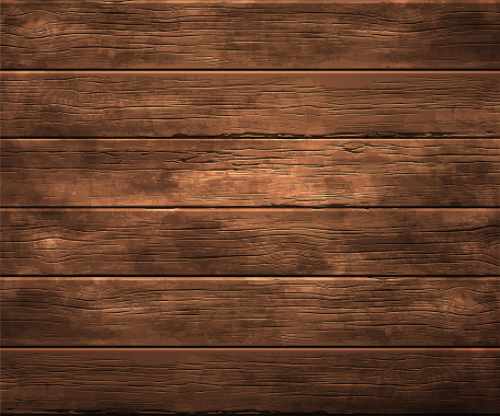Background, texture of old wood. Horizontally located wooden boards. Highly realistic illustration
