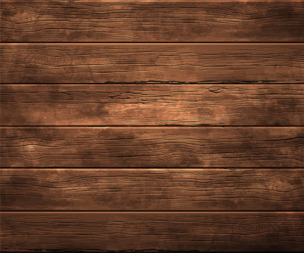 Background, texture of old wood. Highly realistic illustration. Background, texture of old wood. Horizontally located wooden boards. Highly realistic illustration dark wood stock illustrations